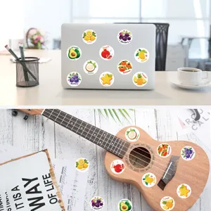 Cute cartoon fruit stickers for kids motivational rewards, waterproof decorative decal pack.