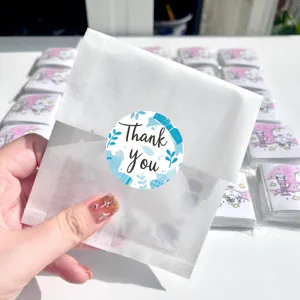 Blue Thank You stickers round sealing labels gift packaging decorative labels 10pcs