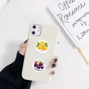 Cute cartoon fruit stickers featuring lemon and blackberry designs, perfect for decorating.