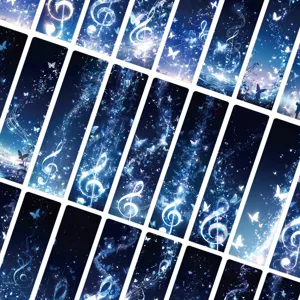 Creative Starry Sky Musical Note Paper Bookmarks Journal Decorative Material Student Stationery Reading Markers