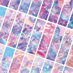 Macaron Ice Cube Paper Bookmarks Aesthetic Holographic Journaling Decorative Stationery DIY Page Markers