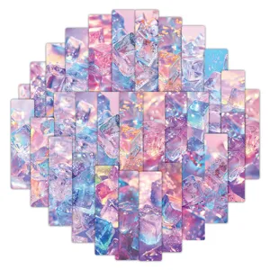 24pcs Macaron Ice Cube Bookmarks Cute Aesthetic Journal Paper Stationery DIY Supplies