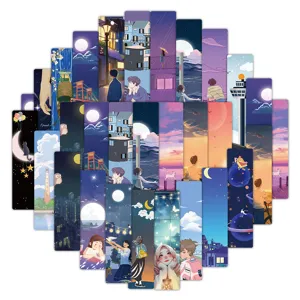 Set of 24 Anime Starry Night Paper Bookmarks DIY Reading Decorative Cards for Journal