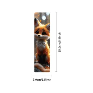 Cute autumn fox paper bookmark detail, exquisite reading marker and journal decoration.