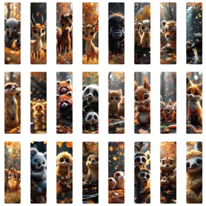 24pcs cute autumn animal bookmarks set, paper page markers for reading and journaling decor