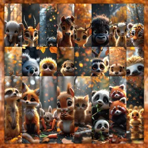 Cute autumn animal bookmarks set of 24 pieces paper reading page markers for journaling.
