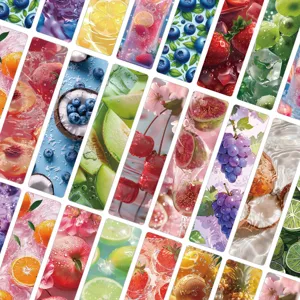 24er-Set bunte Frucht-Papierlesezeichen im Sommer-Design für DIY-Tagebuch und Deko.