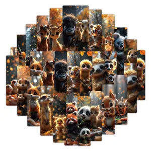 24pcs cute autumn animal paper bookmarks set, creative cartoon reading page markers for books