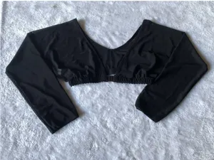 Black mesh shrug top long sleeve open front bolero shrug crop top sexy arm sleeve cover up