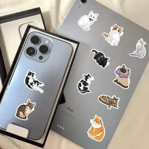 Cute cartoon cat stickers aesthetic waterproof decal for phone case laptop DIY decoration