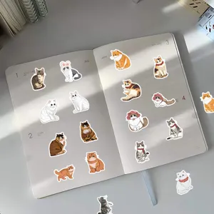 Cute hand-drawn cat stickers for journal notebook phone case decoration kawaii pets