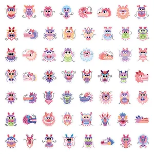 Cute cartoon dragon stickers set, Chinese zodiac New Year diary and phone decor decals.