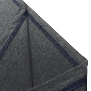 Close-up detail of men's short sleeve T-shirt showing fine stitching and premium fabric quality.