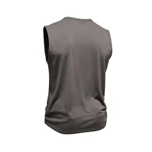 Canotta sportiva fitness monocolore senza maniche, abbigliamento atletico casual.