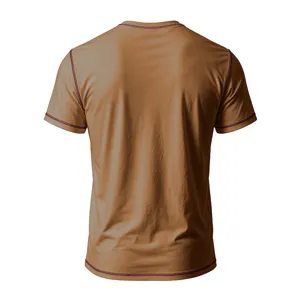 Men's short sleeve t-shirt casual slim fit brown summer top comfortable daily wear style