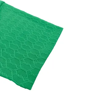 Green textured knit fabric detail for men summer short sleeve polo shirt casual breathable top