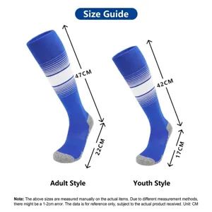Professional gradient football socks with towel bottom, breathable long athletic socks for match.