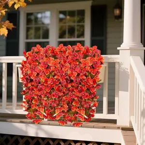 Artificial autumn bougainvillea hanging plant for indoor outdoor home garden wall decor