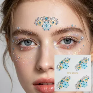 Musikfestival Gesichtssteine Strassaufkleber Selbstklebende Gesichtskristalle Körperjuwelen Gesicht Make-up Augenbrauen Aufkleber