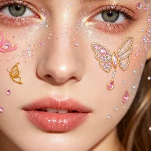 3D butterfly face crystal stickers rhinestone festival party makeup face jewels decoration