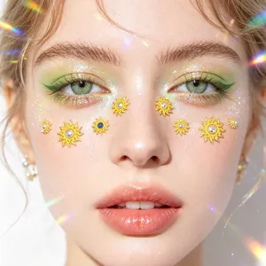 Sonne Gesicht Strasssteine Festival Schmuck Party Make-up Edelsteine DIY Aufkleber.