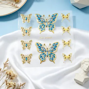 3D butterfly face rhinestone stickers for festival party makeup and stage decoration sparkle.