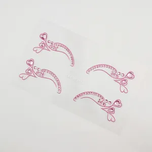 Autocollants de visage en strass roses scintillants pour festivals, bijoux de maquillage des yeux.