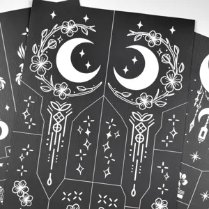 Henna tattoo stencil hollow sticker floral vine hand finger painting template design