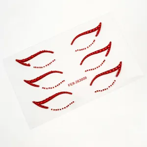 Autocollants strass visage rouges bijoux yeux cristal festival musique fête bijoux peau