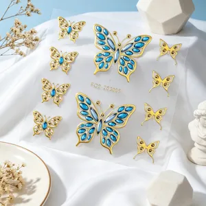 3D Butterfly Face Rhinestone Stickers Sparkly Crystal Gems Body Art for Music Festival Party