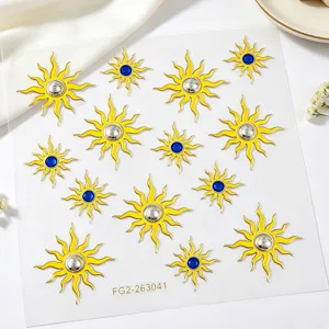 Sonnen Gesicht Strass Aufkleber 3D Körper Edelsteine glänzend Festival Party Make-up Diamant Bogen