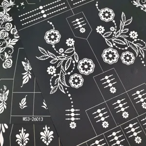 Pochoirs de tatouage au henne noir motif de fleur modele creux art corporel outil