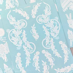 White lace temporary tattoo sticker waterproof geometric floral henna body art decal sheet