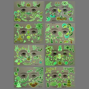 Halloween tatouages visage lumineux ensemble citrouille araignee etanche fete de enfants