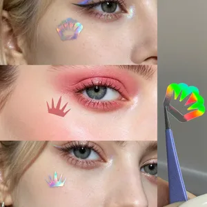 Holografische Gesichtsaufkleber Festival temporäre Tattoos glitzernder Make-up Schmuck