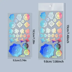 Holografische Gesicht Tattoos Aufkleber glänzende Stern Mond Festival Make-up Sticker 2Stk