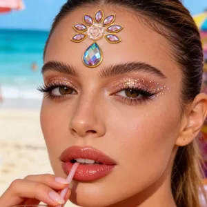 Pegatinas de diamantes de imitación para la cara joyas de festival maquillaje de fiesta.