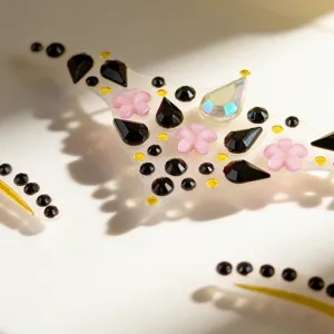 Pegatina de diamantes de imitación para la cara maquillaje de festival de música