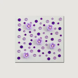Pegatinas de cara de flores 3D moradas diamantes de imitacion mixtos para festival
