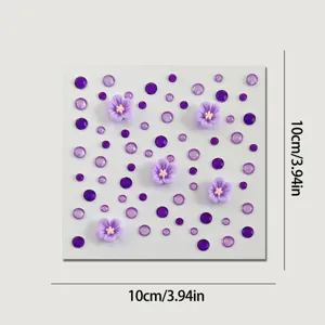 Pegatinas de cara de diamantes de imitación de flores 3D moradas, cristales mixtos para festival.