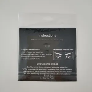 Detailed instruction card and packaging for self-adhesive rhinestone eyeliner makeup face stickers.
