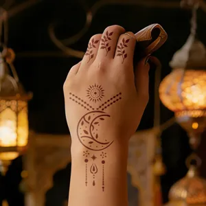 Henna tijdelijke tatoeage sticker lichaamskunst sjabloon kant ontwerp handen en voeten
