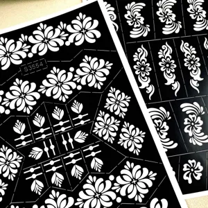 Modello di tatuaggio henna stile indiano adesivo cavo set di stampi per body art