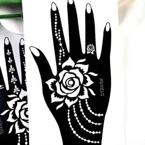 Henna Tattoo Schablone Rose Blume hohle Airbrush Vorlage für indische Stil Party Aufkleber