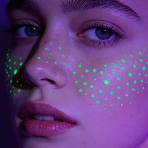 Neon Sommersprossen Tattoo Aufkleber wasserdicht fuer Party Make-up und stilvollen Look.