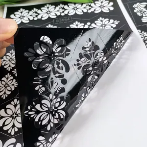 Stile indiano henne tatuaggio adesivo nero cavo floreale arte corporea modello top.
