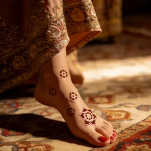 Henna tattoo sticker mandala floral pattern foot art temporary template for party fashion
