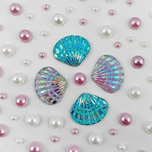 Pegatinas de diamantes de imitación para cara de concha de mar festival maquillaje perlas