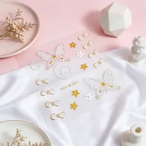 3D Butterfly Face Rhinestone Stickers Pearl Face Gems For Music Festival Party Makeup