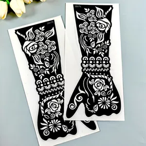 Wiederverwendbare Henna Hand Tattoo Schablonen, Rosen Blumen Mehndi Vorlagen Art.